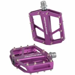 Response Flat Pedale MTB, 9/16" 7mm Lager Gedichtet, Purple AL6061 24 Pin Format: 94x95mm