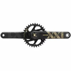SRAM XX1 EAGLE 20 DUB 1x12 X-Sync Kurbelgarnitur Carbon 175mm, 34Z, DUB, Ohne Tretlager, Schwarz-gold