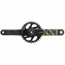 SRAM XX1 EAGLE 20 DUB 1x12 X-Sync Kurbelgarnitur Carbon 175mm, Boost 148, 34Z, DUB, Ohne Tretlager, Schwarz-gold